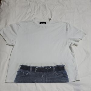 Y/Project White T-Shirt with Black Label